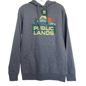 Public Lands Hoodie Sweatshirt Mens Size XS Gray Mountains Outdoor Hooded